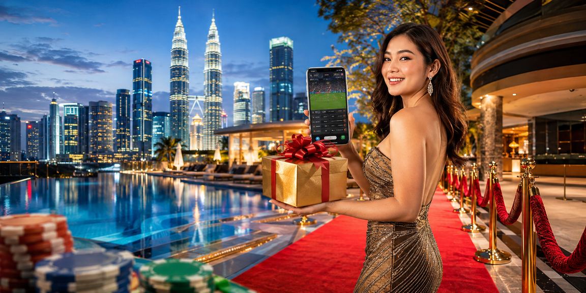 Pemain menikmati permainan kasino langsung pada telefon pintar di Kuala Lumpur